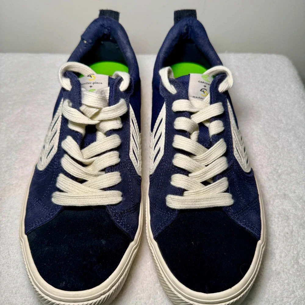 Cariuma x Master-Piece OCA Low Navy Blue Suede Canvas Sneakers Women 8 Men 6.5
